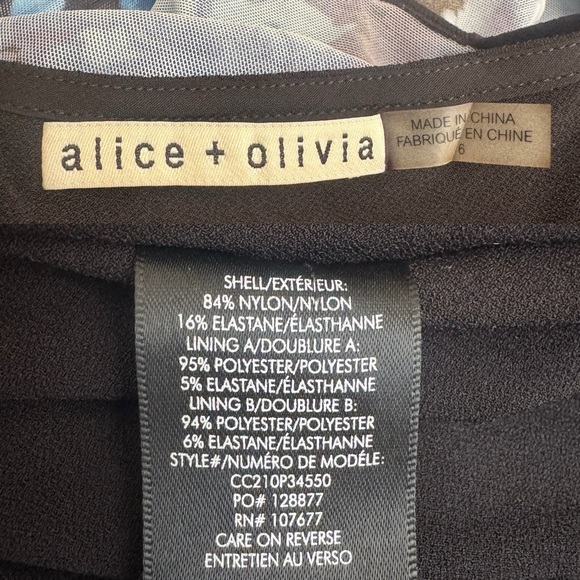 Alice + Olivia Delora Mesh Mini Dress in Dream Floral Royalty Print Blue 6 - Picture 10 of 11